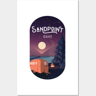 Sandpoint Idaho Camping on Lake Pend Orielle Posters and Art